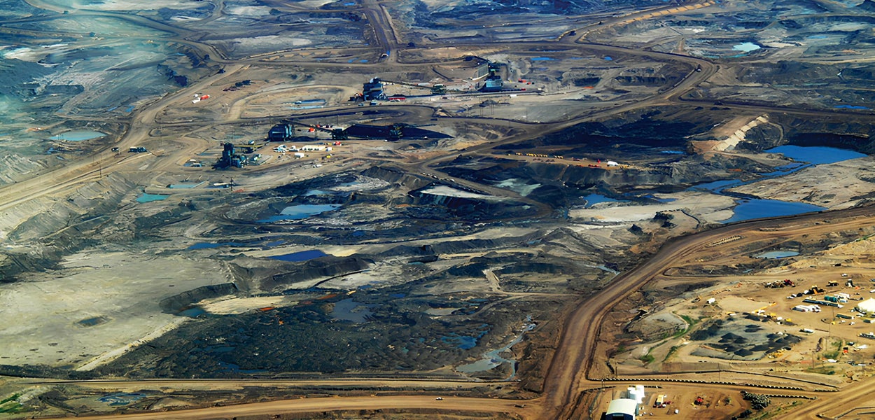 Aerial view of the Alberta tar sands, Canada