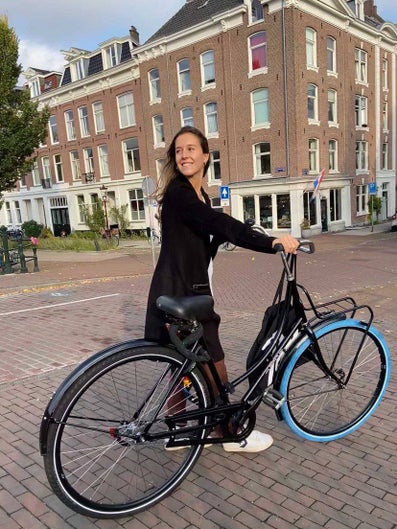 Giulia on her bicyle 