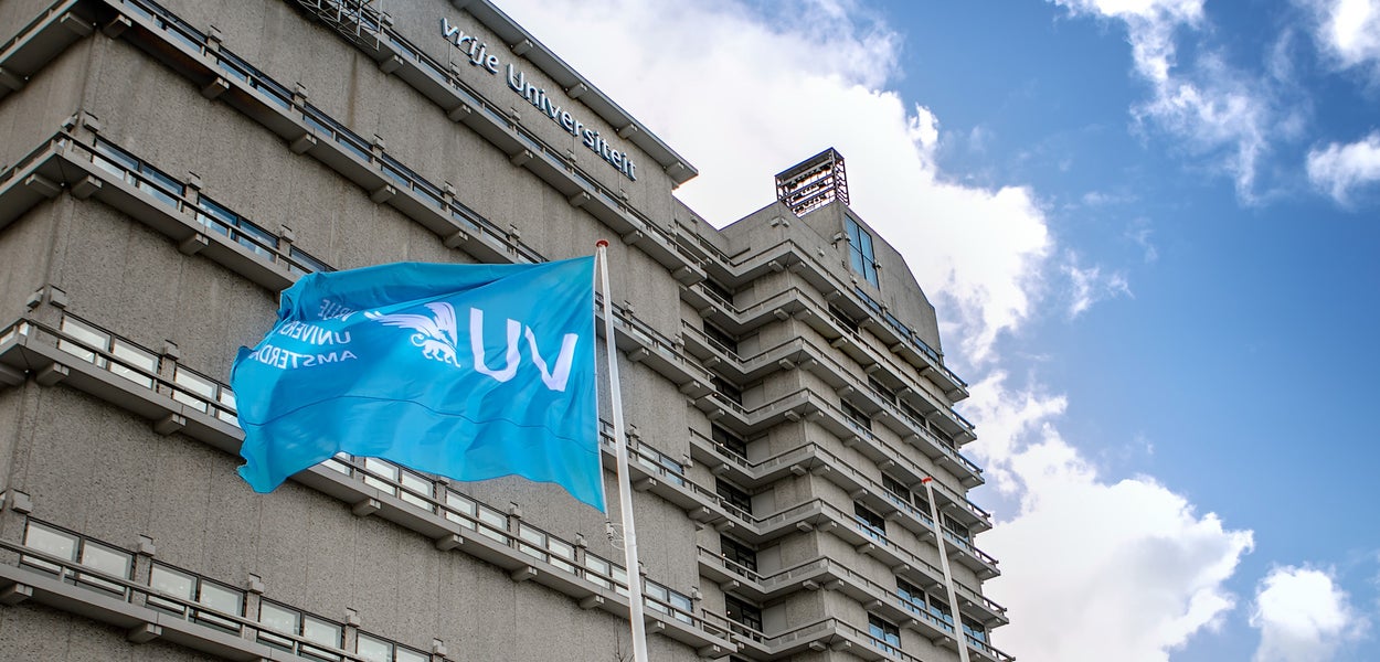 VU Main building with VU flag