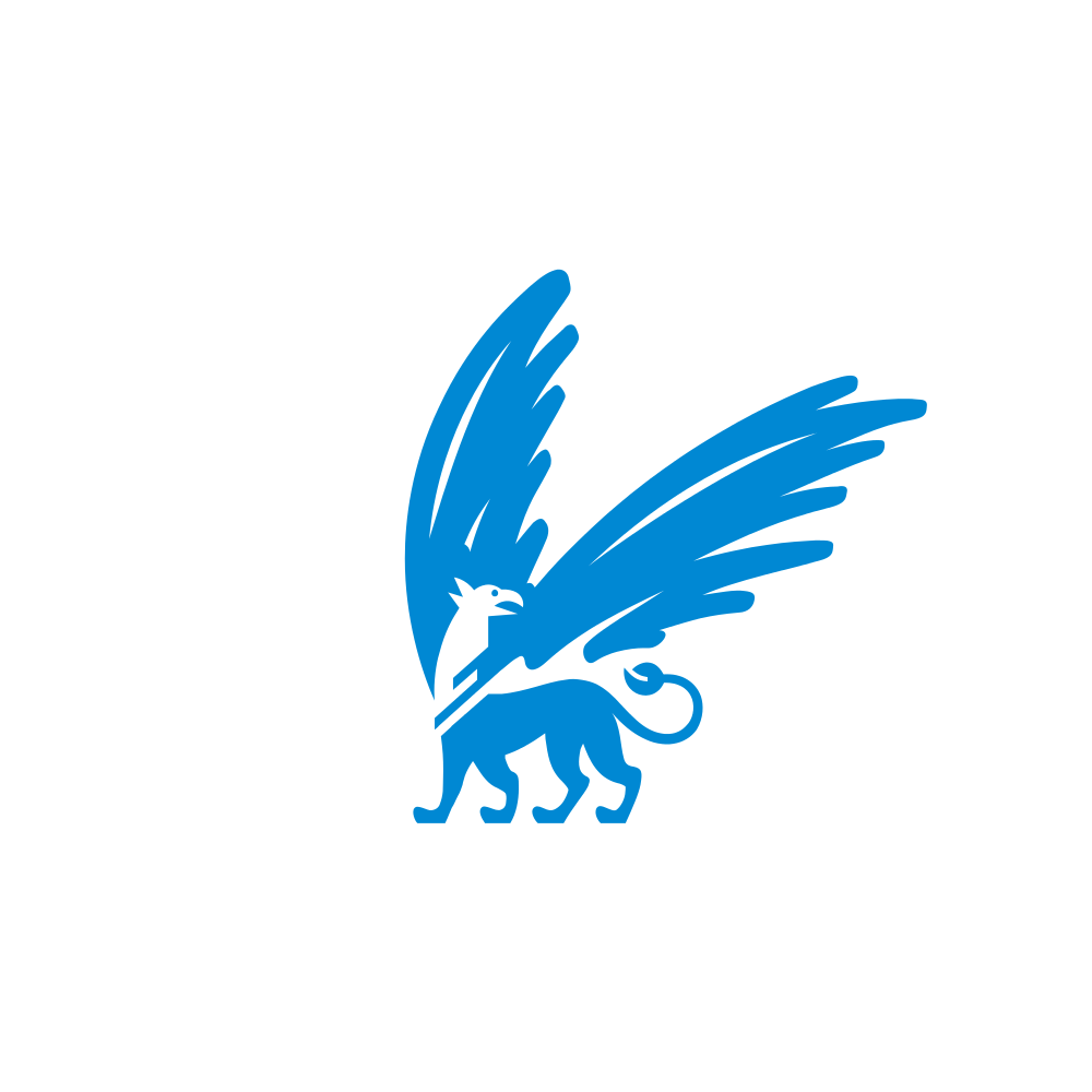 Blue VU logo-griffin as placeholder for profile photo. 